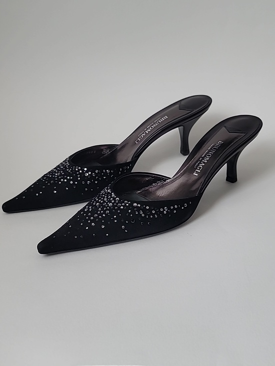 Bruno Magli Shoes - NWOT Bruno Magli Black Crystal Mules Size 40.5 IT/EU Made in Italy